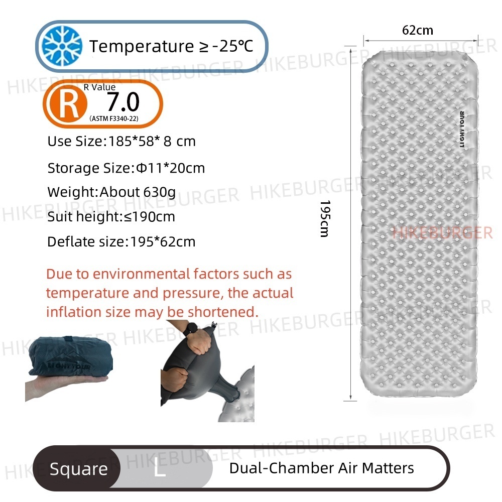 Light Tour R-Value 7.0 Materas - Outdoor Camping Rugs recensione e prezzo